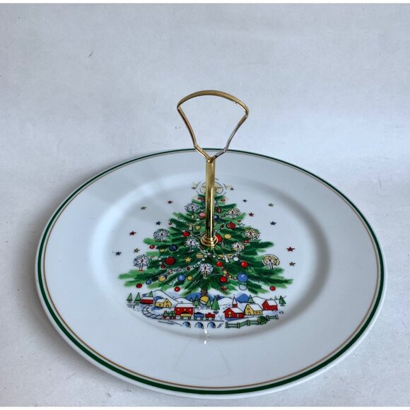 Salem Christmas Eve Handled Serving Plate Tidbit - Picture 1 of 7